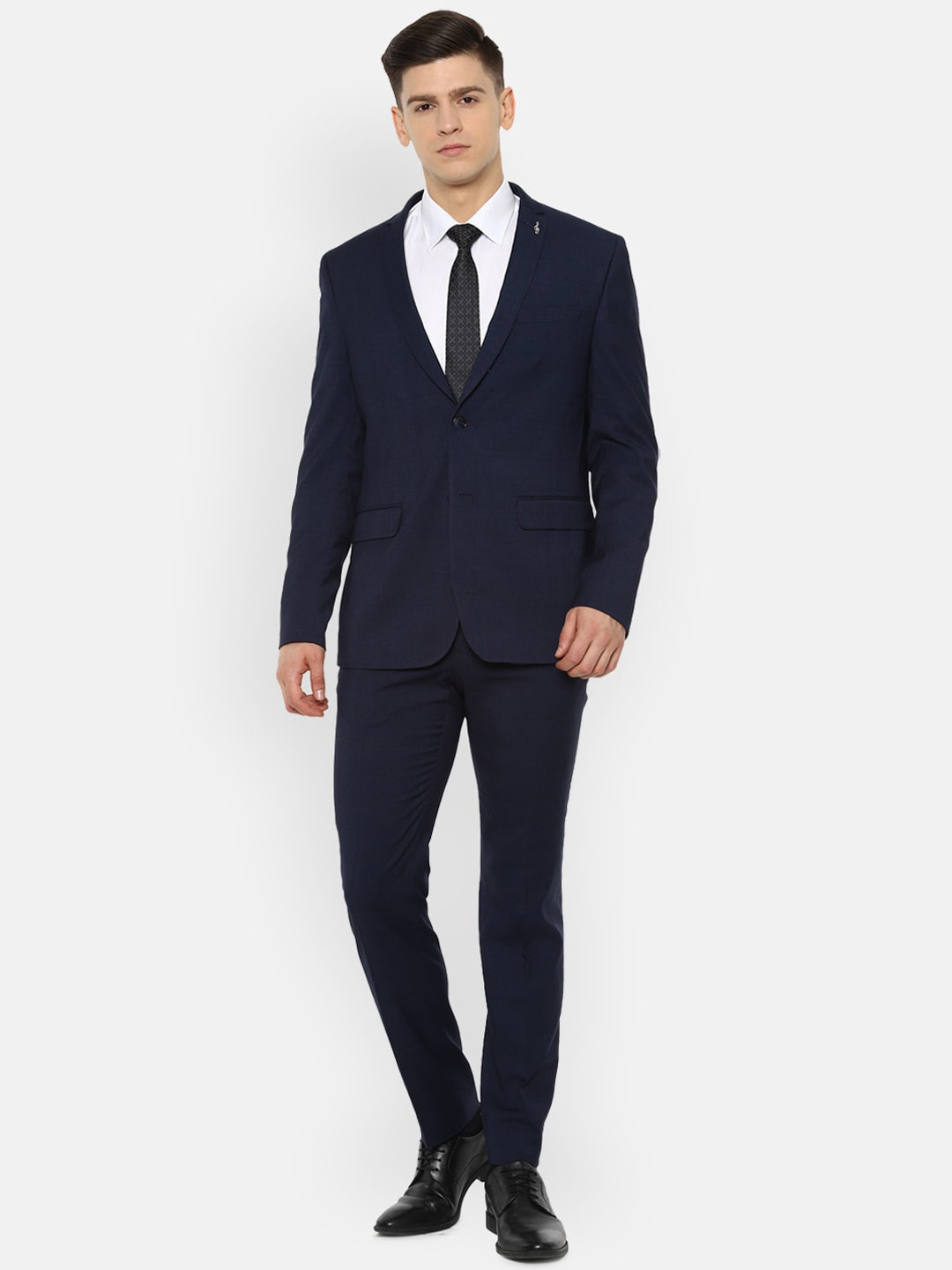 

Van Heusen Men Navy Blue Soild Two Piece Suit