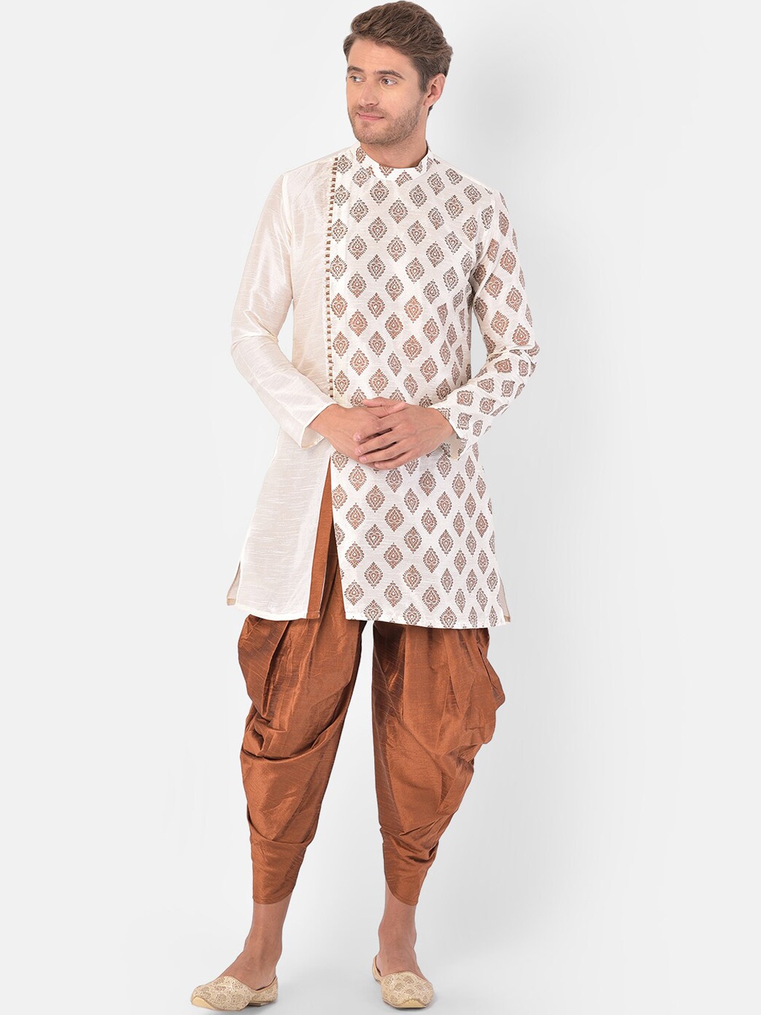 

DEYANN Men Off White Ethnic Motifs Printed Kurta