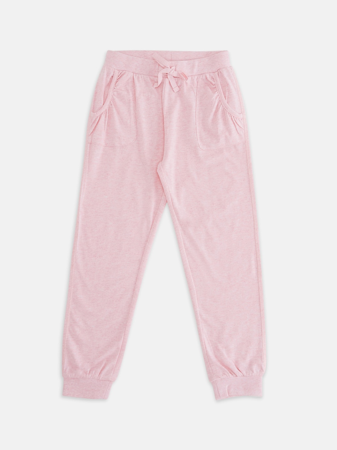 

Pantaloons Junior Girls Pink Solid Cotton Joggers