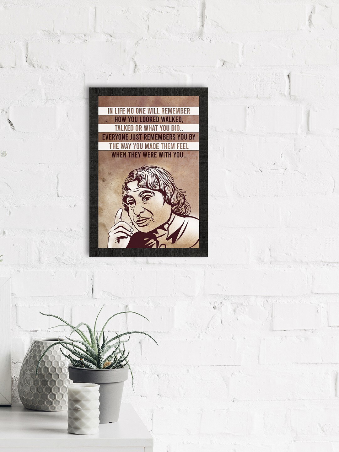

eCraftIndia Brown & White A.P.J Abdul Kalam Motivational Quote Wall Painting