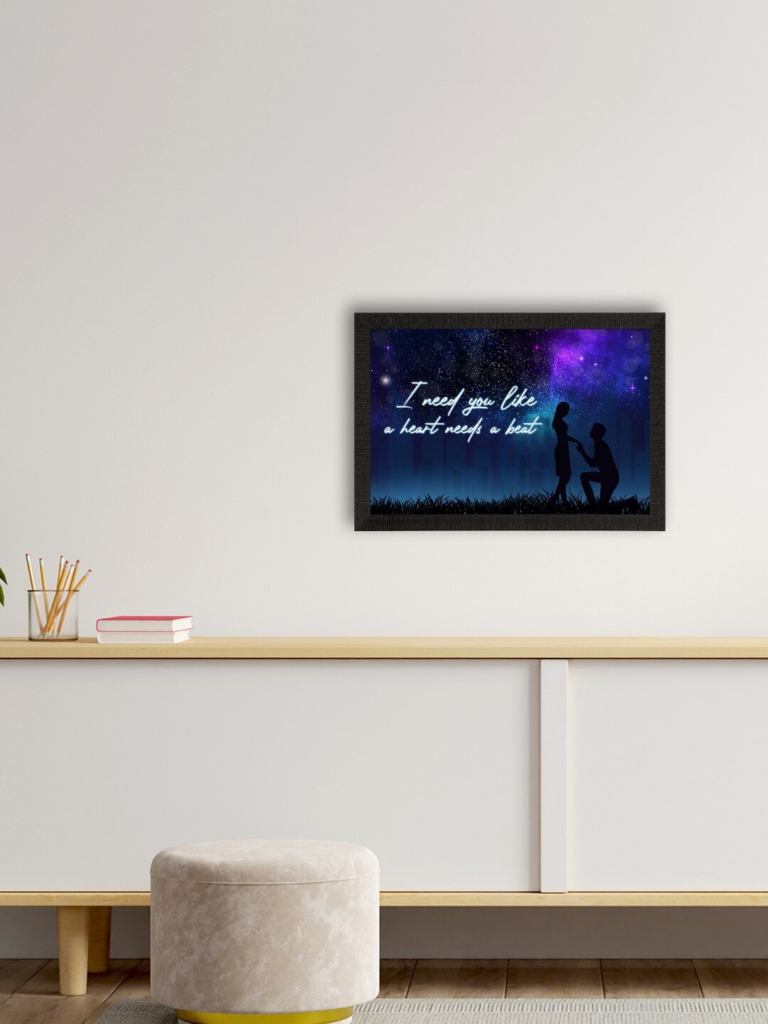 

eCraftIndia Blue & White Valentine Theme Satin Matte Texture UV Wall Painting