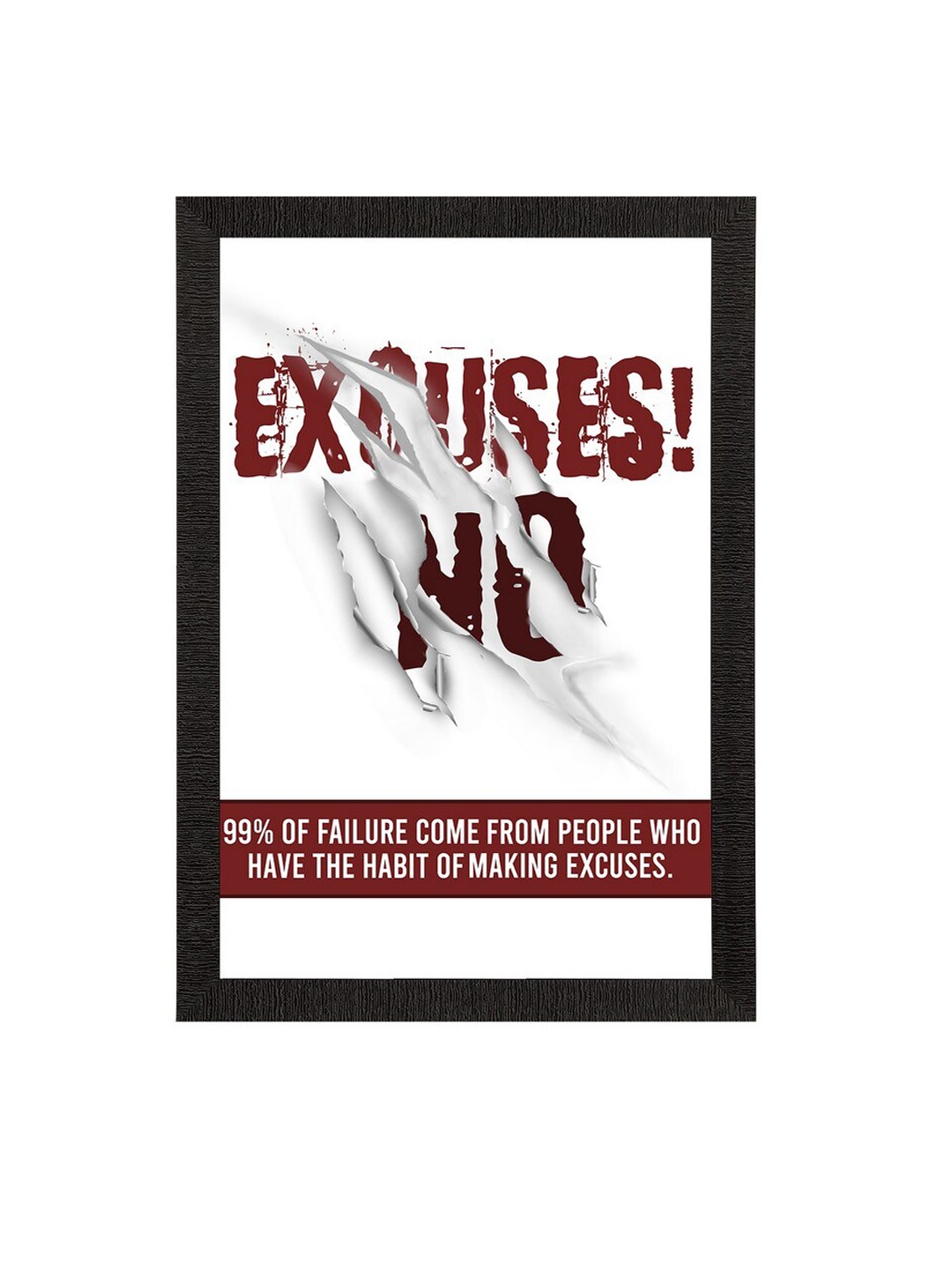 

eCraftIndia White & Maroon Motivational Quote Satin Matte Texture UV Wall Painting