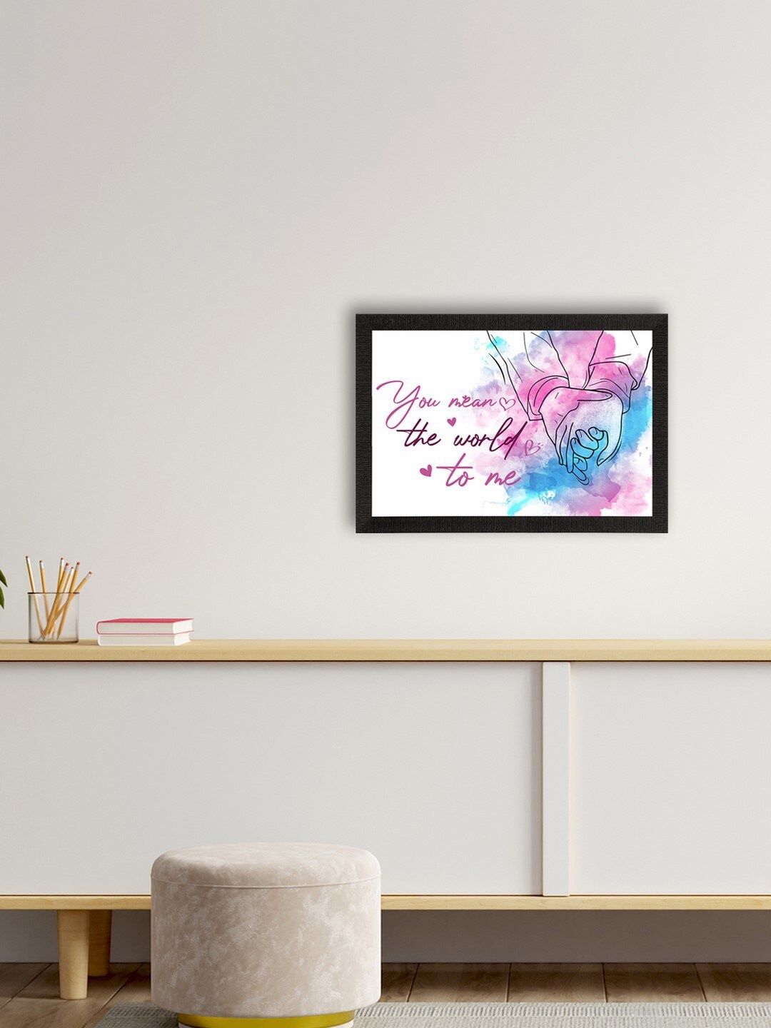 

eCraftIndia White & Pink Valentine Theme Satin Matte Texture UV Wall Painting