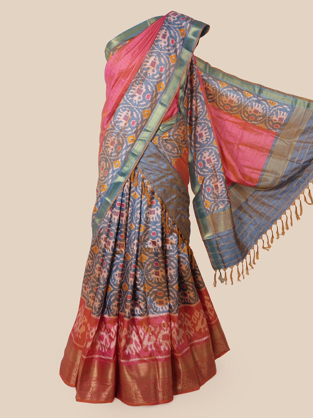 

Pothys Multicoloured Printed Art Silk Half Saree, Multi