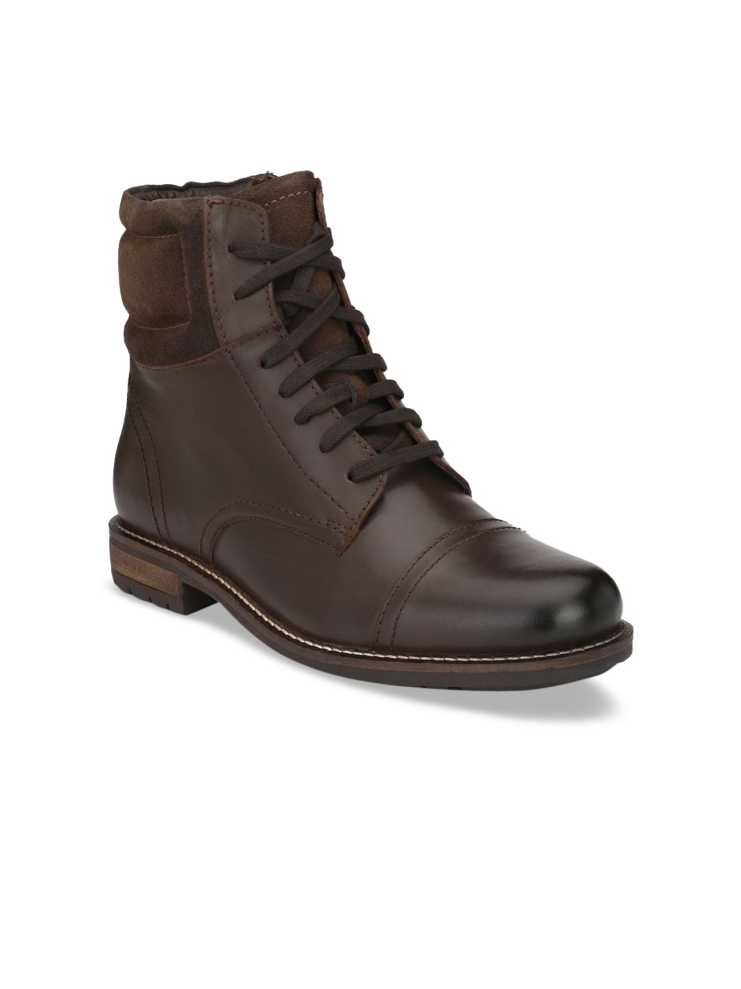 

Delize Men Brown Leather Flat Boots
