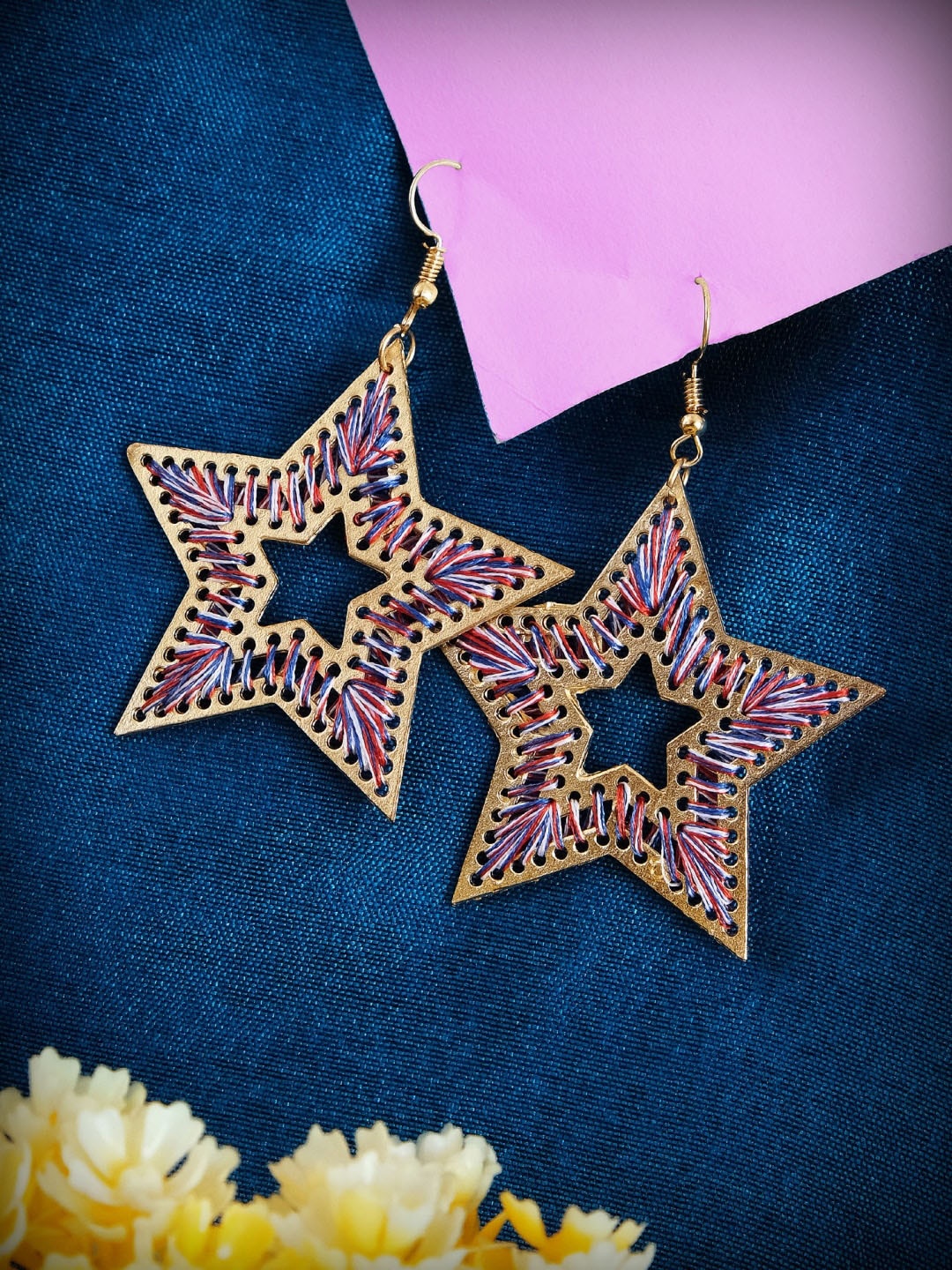 

Crunchy Fashion Gold-Plated Handcrafted Drop Earrings