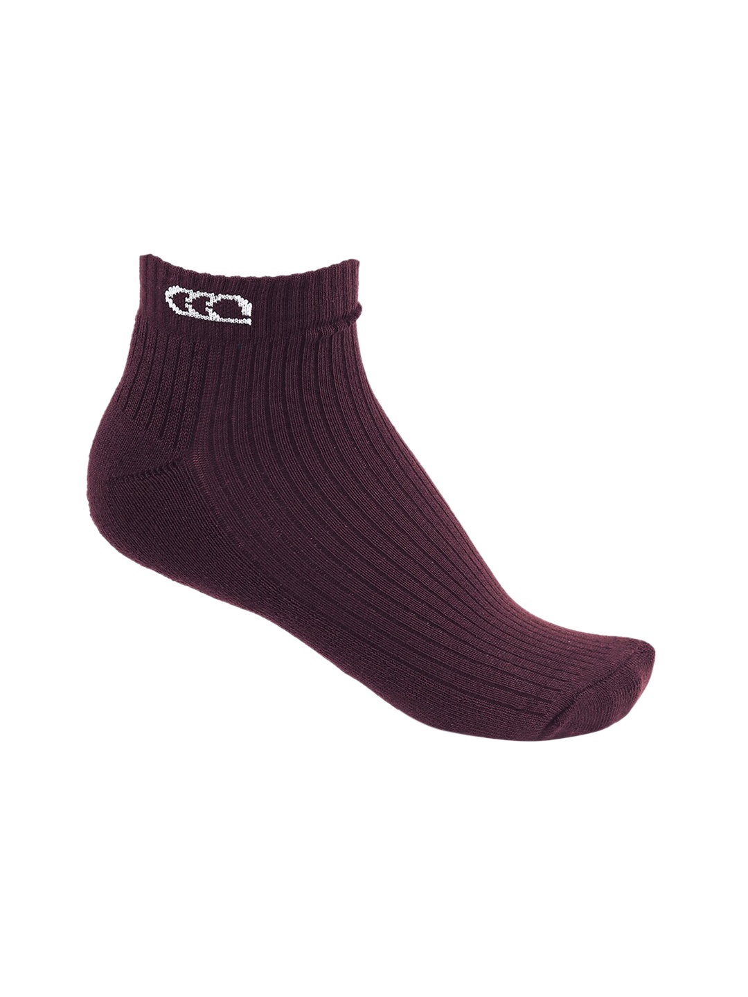 

Ajile by Pantaloons Men Burgundy Ribbed Ankle-Length Socks