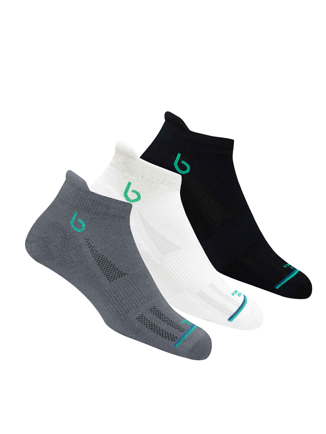 

BAMBOS Men Pack Of 3 Assorted Ankle-Length Sports Socks