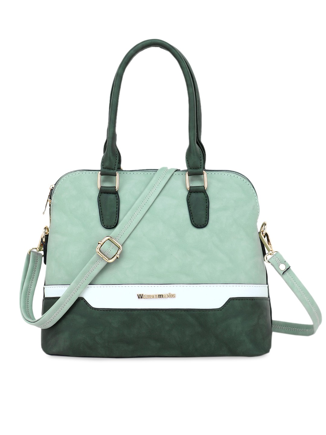 

WOMEN MARKS Women Green Colourblocked Handheld Bag