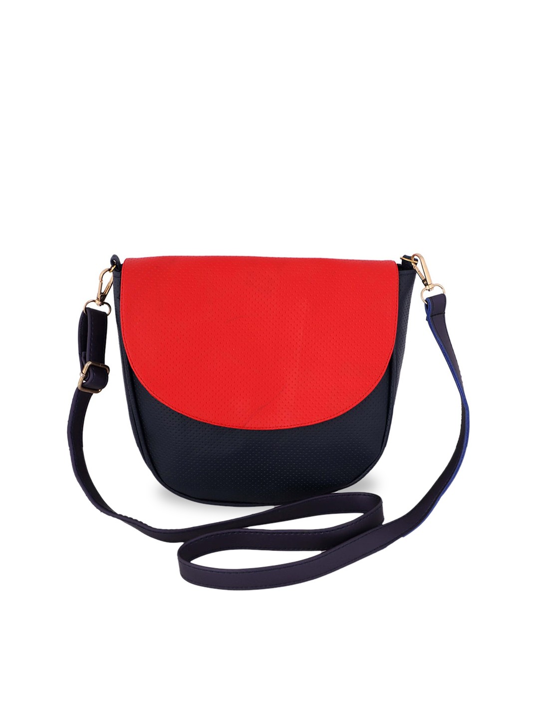 

REZZY Red & Navy Blue Colourblocked Sling Bag