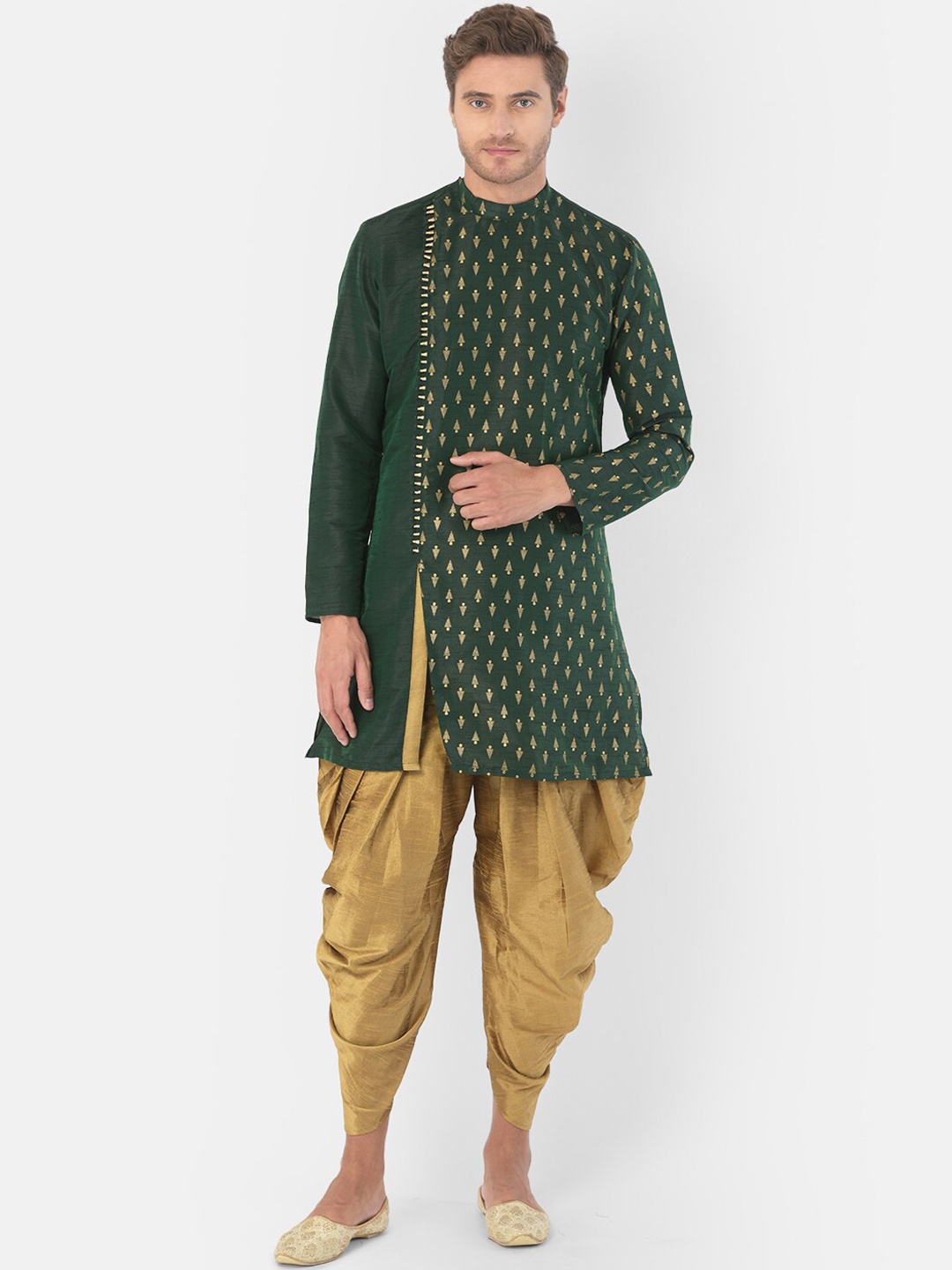 

DEYANN Men Green Ethnic Motifs Printed Kurta