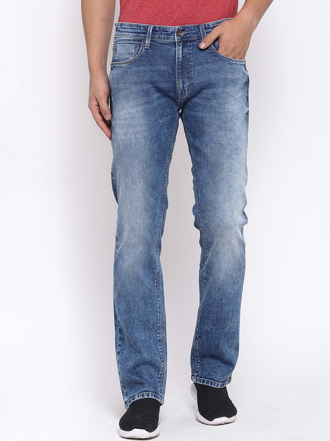 

Pepe Jeans Men Blue Low Distress Light Fade Stretchable Jeans