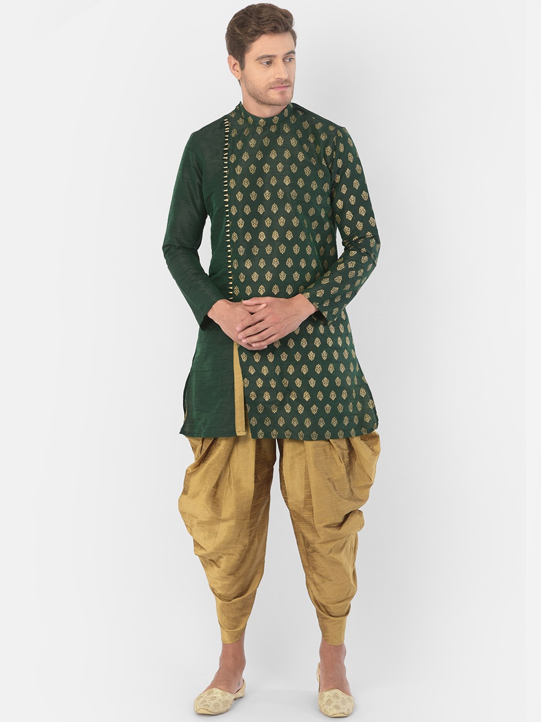 

DEYANN Men Green Ethnic Motifs Kurta