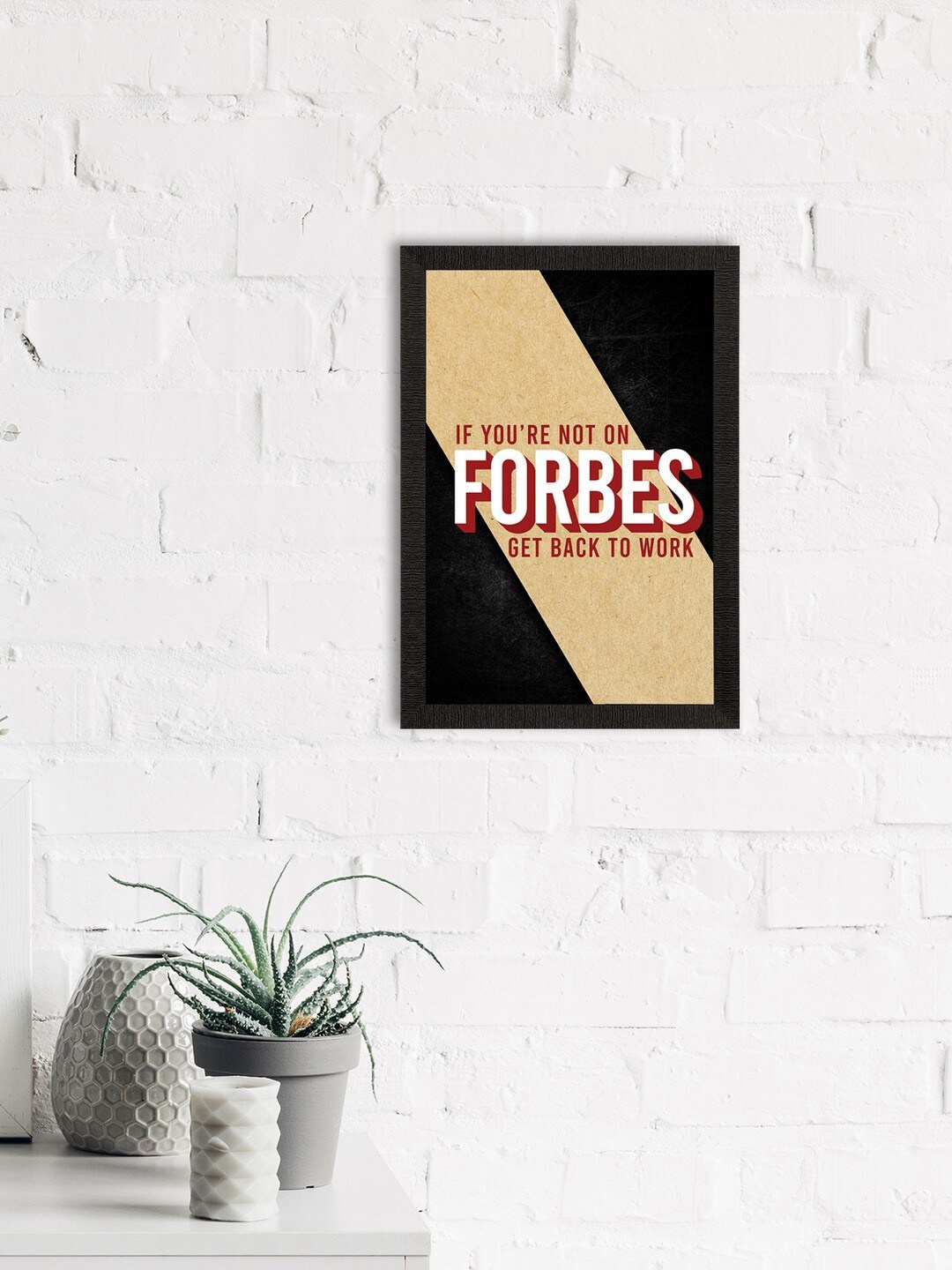 

eCraftIndia Black & Beige Motivational Quote Satin Matte Texture UV Wall Painting