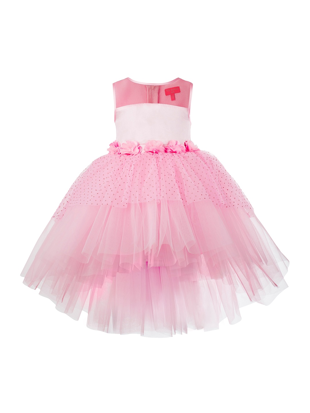 

Toy Balloon kids Girls Pink Embellished Net Fit & Flare Dress