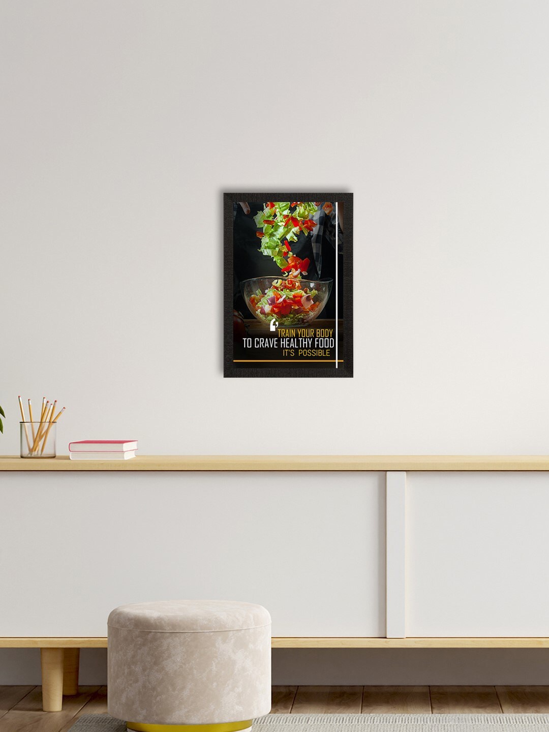 

eCraftIndia Black & Red Motivational Quote Satin Matte Texture UV Wall Painting