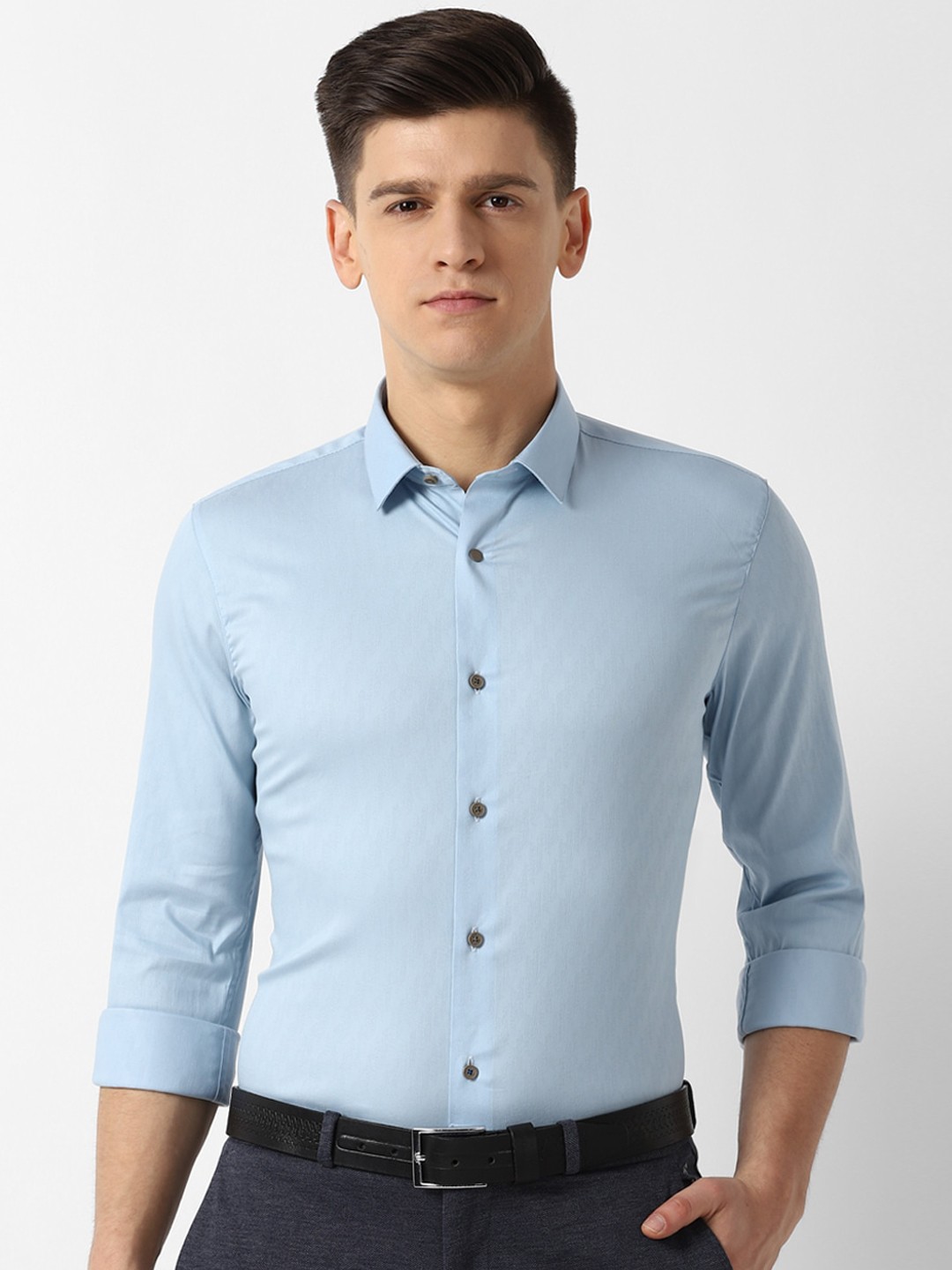 

Louis Philippe Sport Men Blue Slim Fit Self Design Casual Shirt