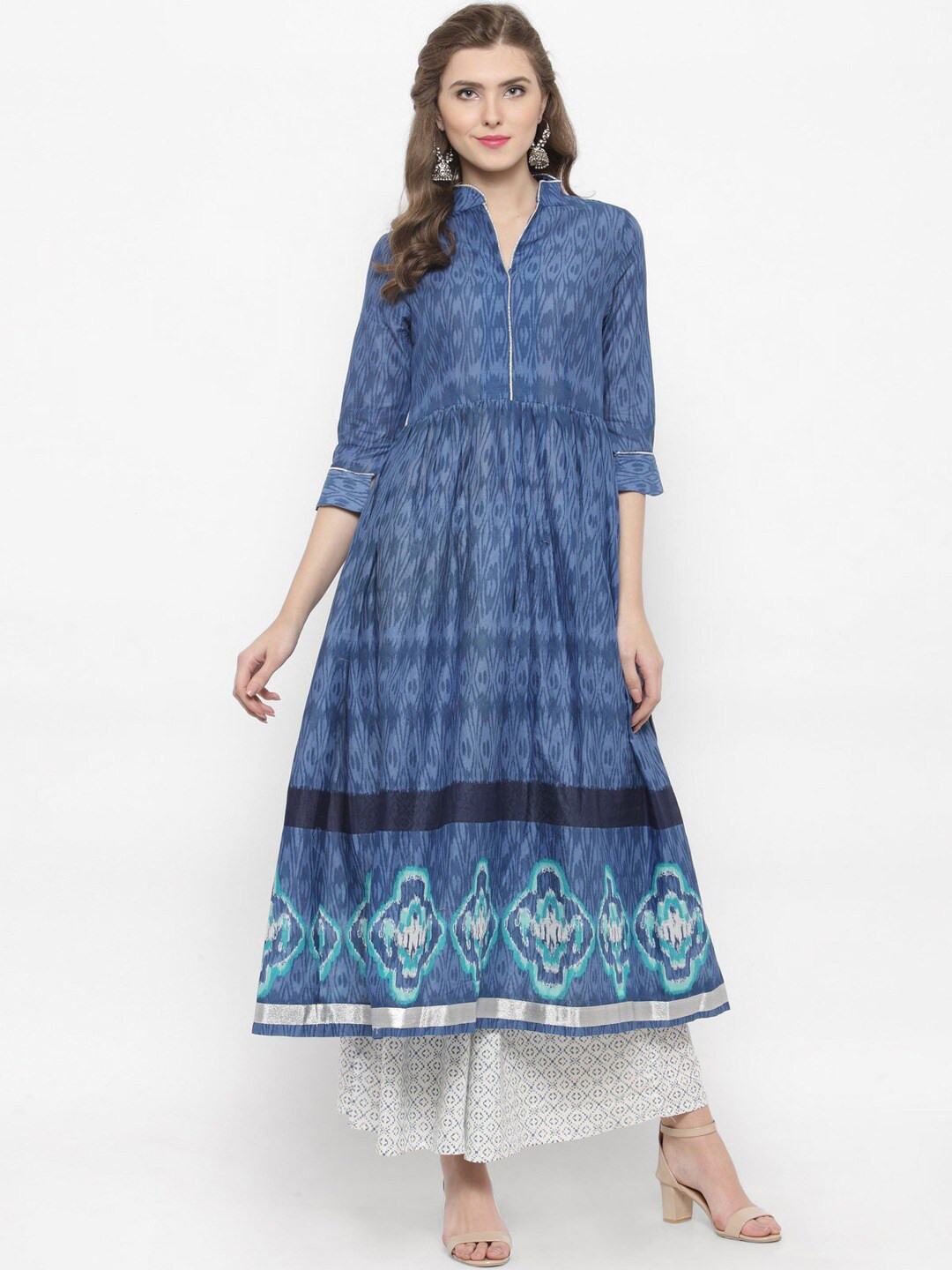 

Sera Women Blue Printed Anarkali Kurta