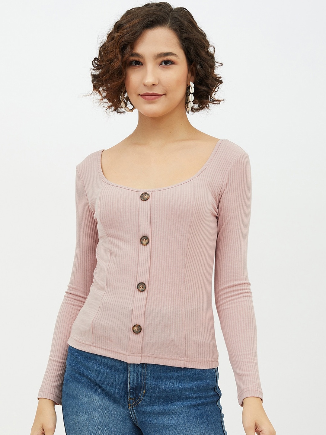 Harpa Pink Solid Regular Top
