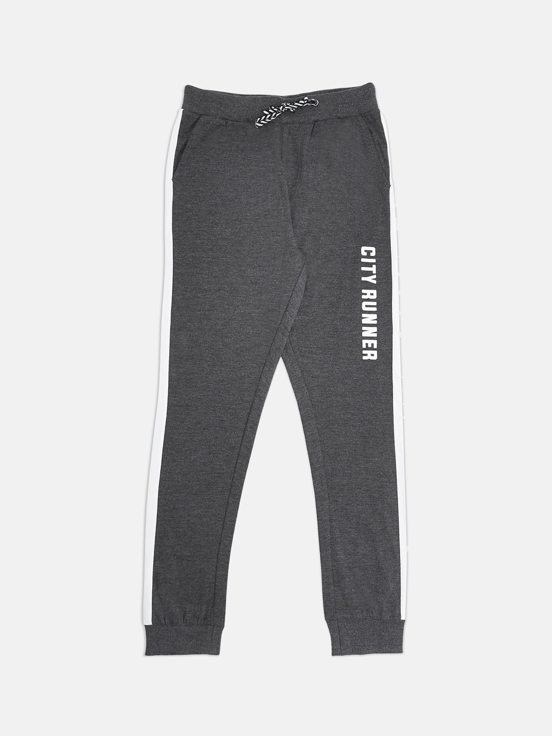 Pantaloons Junior Boys Charcoal Grey Solid Joggers