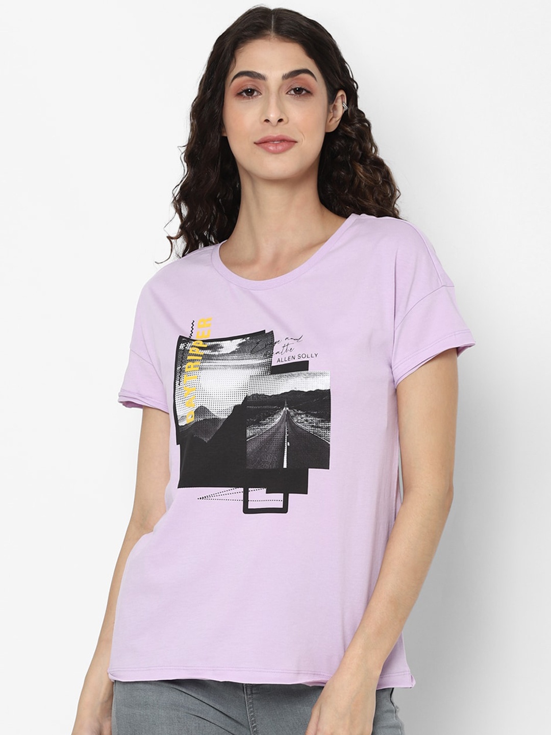 

Allen Solly Woman Purple Printed Regular Top