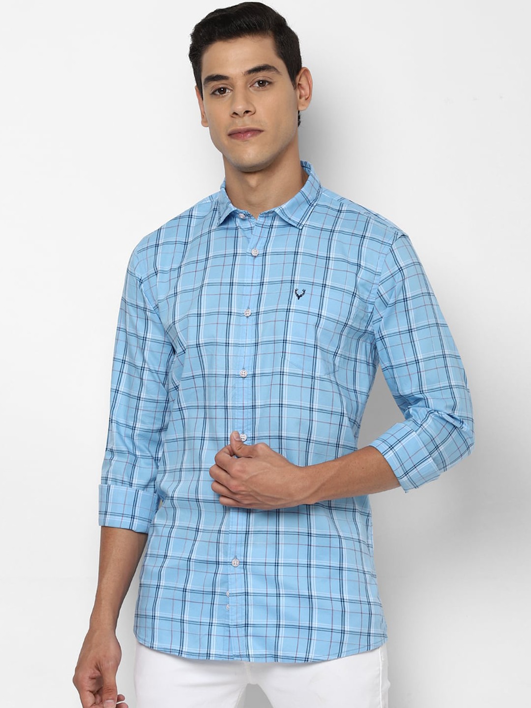 

Allen Solly Sport Men Blue Regular Fit Checked Casual Shirt