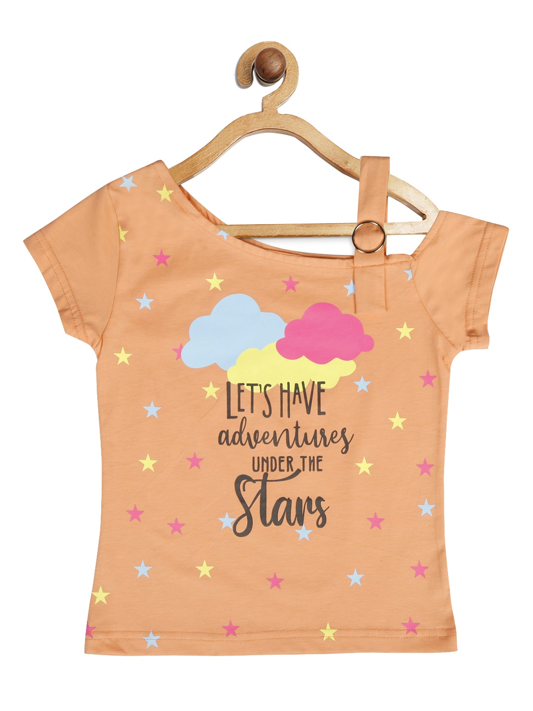 

Tiny Girl Peach-Coloured Regular Top