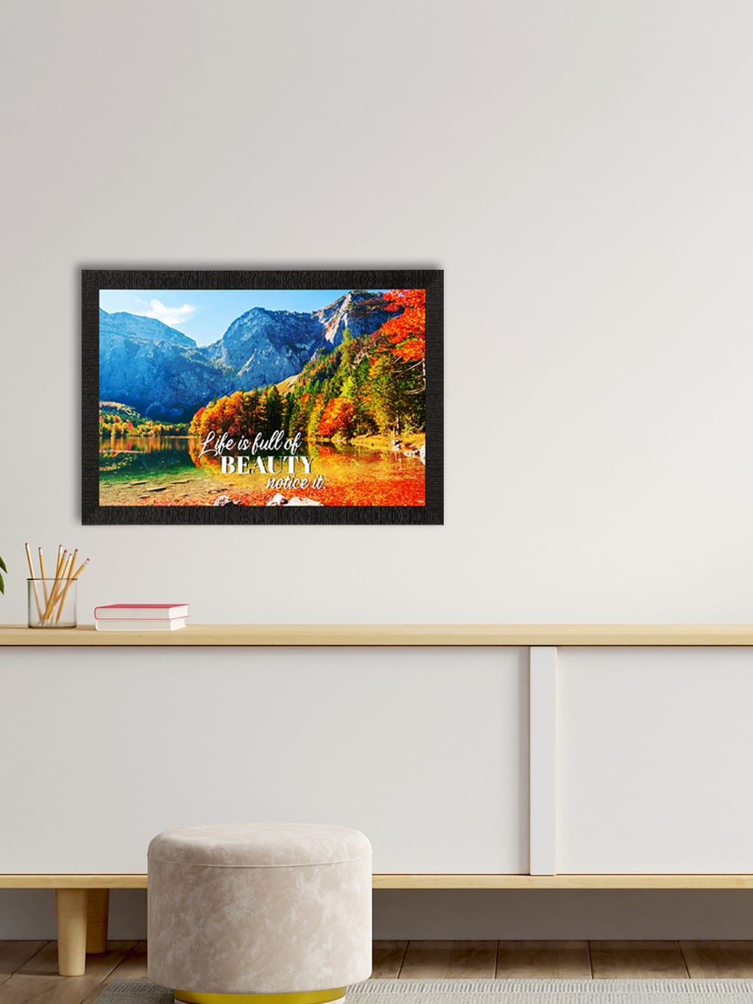 

eCraftIndia Multicoloured Landscape View Satin Matte Texture UV Wall Painting, Multi