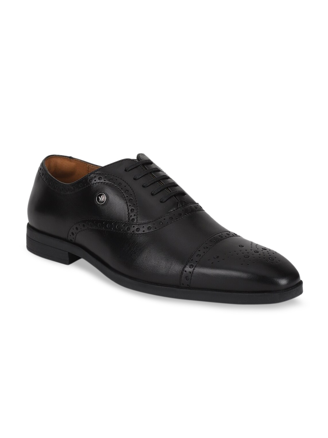 

Louis Philippe Men Black Solid Leather Formal Oxfords