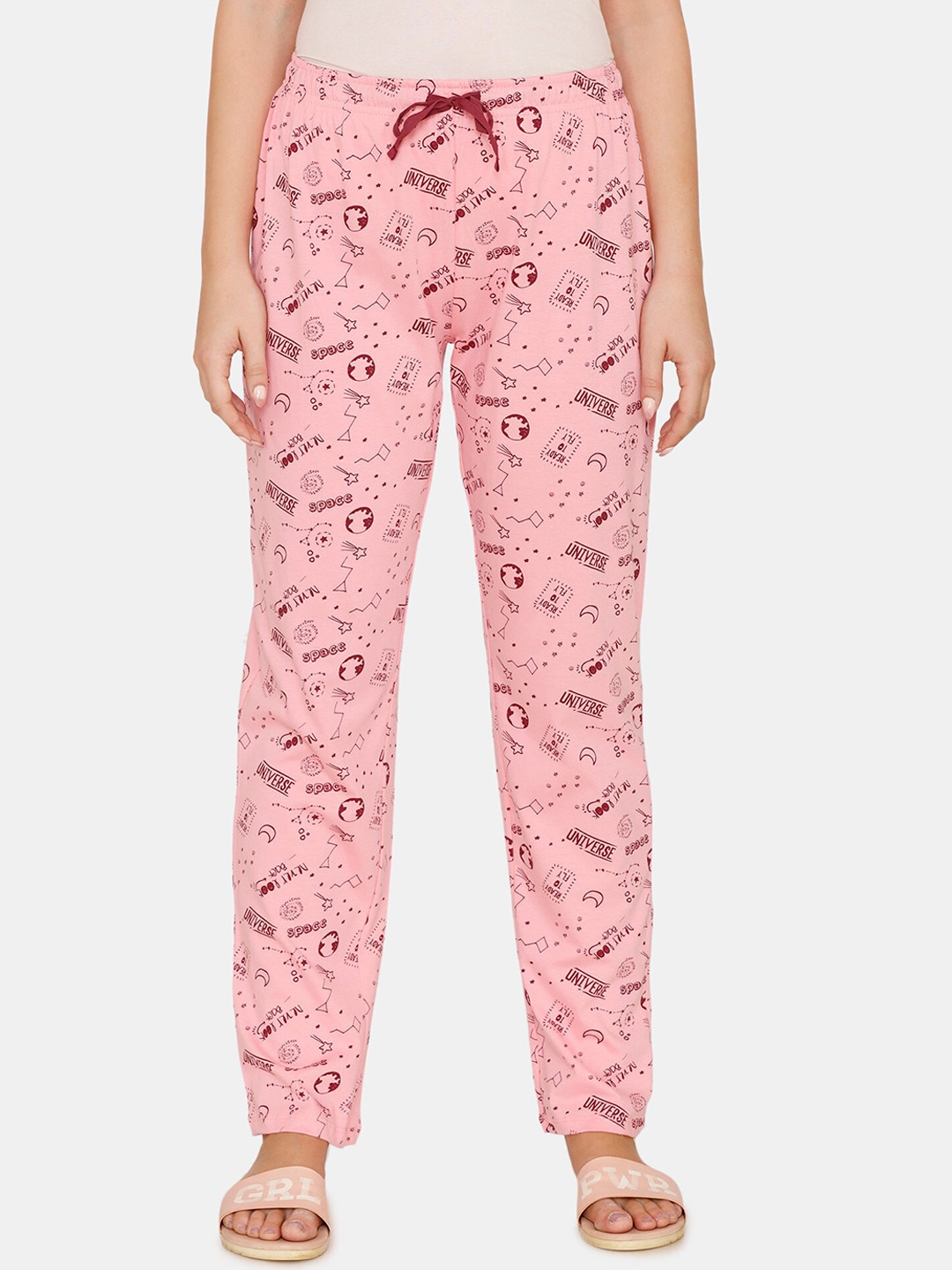 

Zivame Women Pink Printed Cotton Lounge Pants