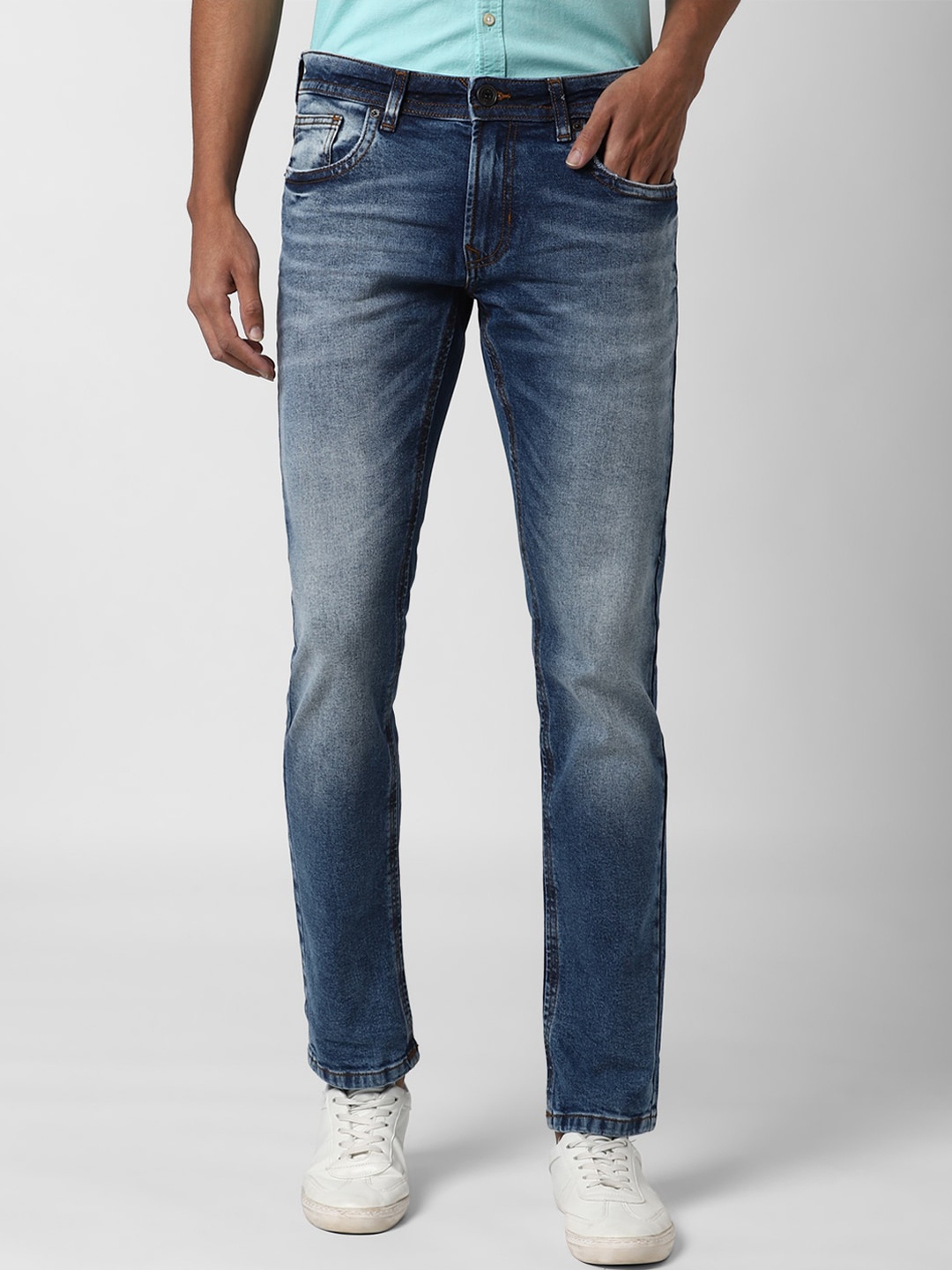 

Peter England Casuals Men Navy Blue Skinny Fit Mid-Rise Clean Look Jeans