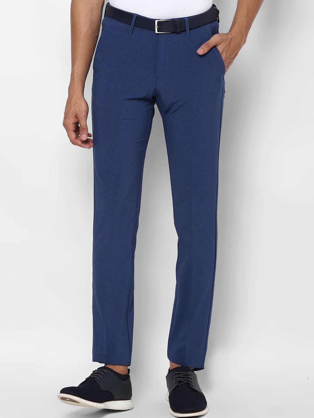 

Allen Solly Men Navy Blue Slim Fit Solid Regular Trousers