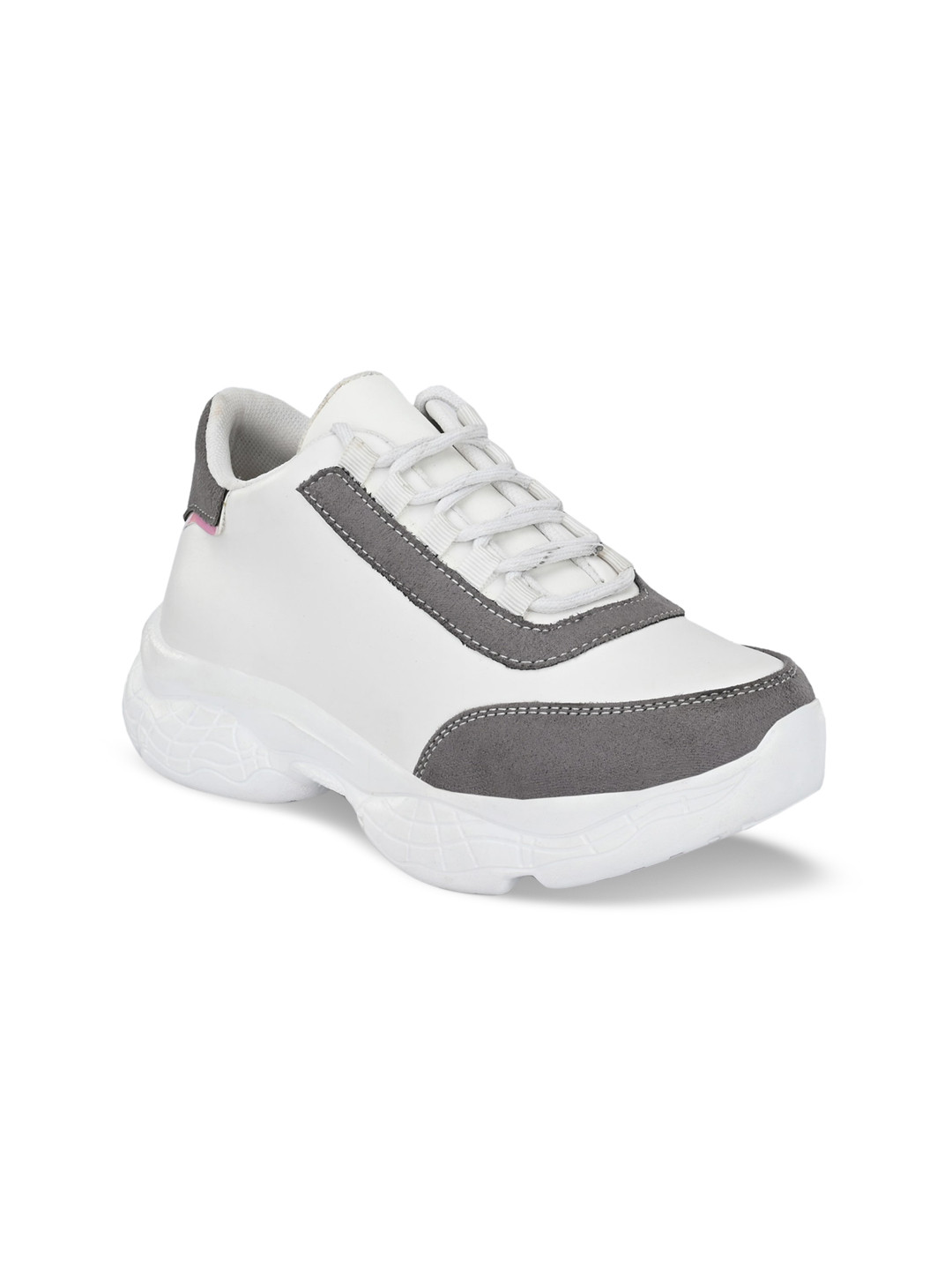 

El Paso Women White & Grey Colourblocked Sneakers