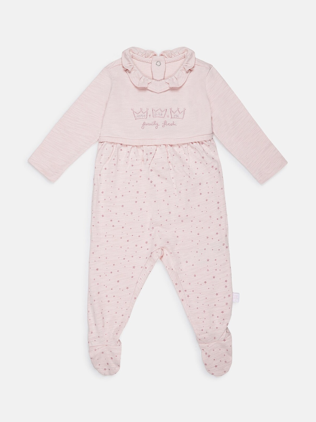 Chicco Infant Pink Printed Cotton Sleepsuit