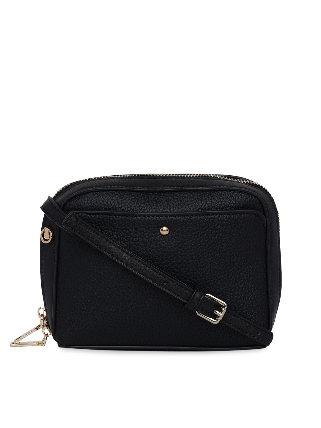 

20Dresses Black Textured Sling Bag