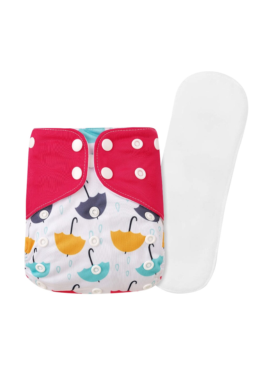 

GUCHIGU Kids Red & White Printed Washable Diapers with Pad