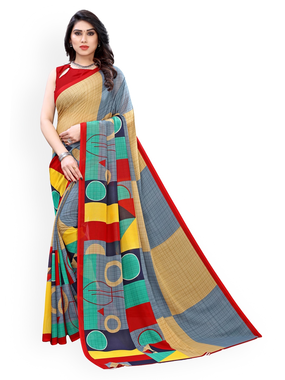 

KALINI Multicoloured Printed Pure Georgette Saree, Multi