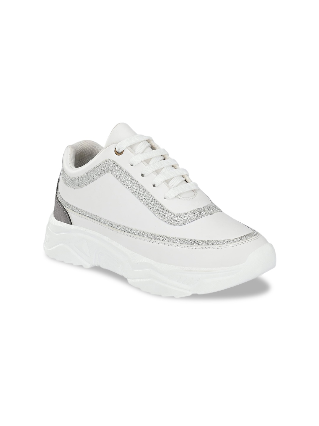 

El Paso Women White Woven Design Sneakers