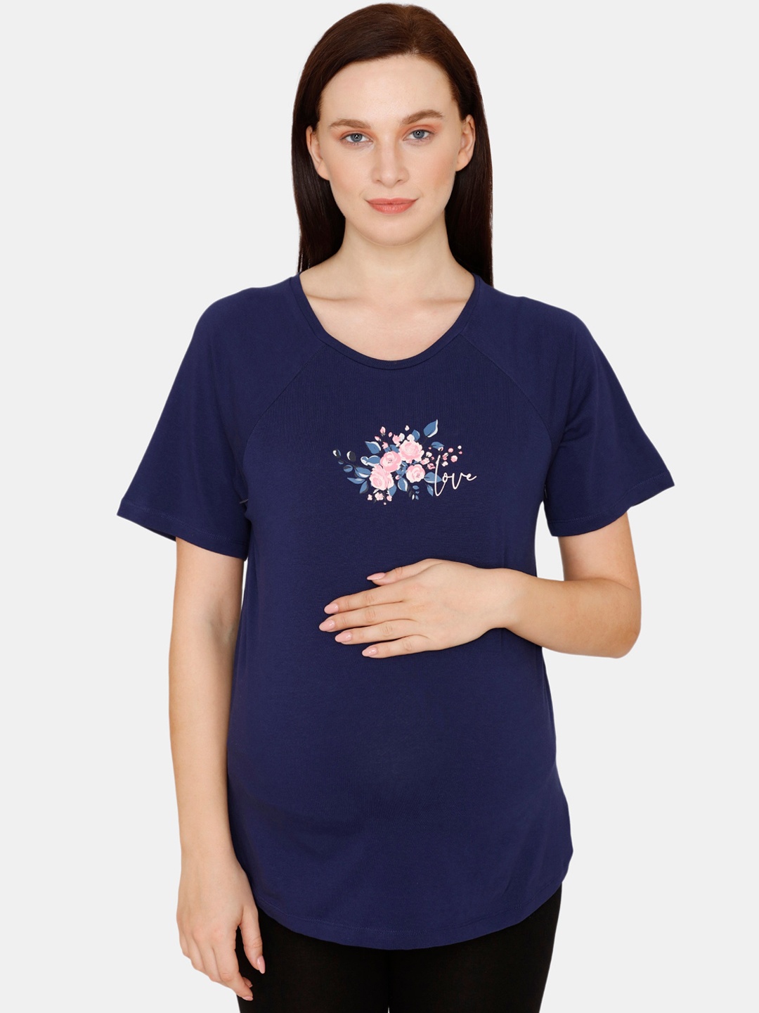 

Zivame Blue Regular Maternity Top