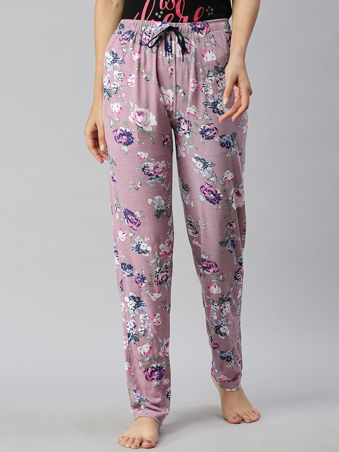 

Kryptic Women Pink & Blue Printed Lounge Pants