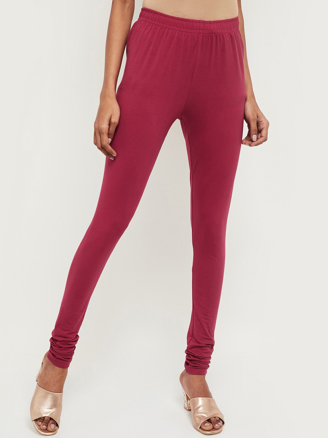 

max Women Pink Solid High-Rise Churidar