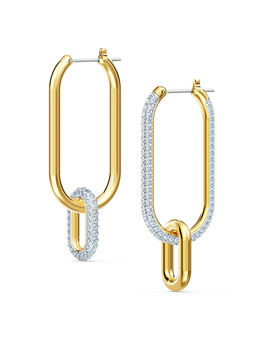 

SWAROVSKI Time PE Oval Cry Mix Hoop Earrings, Gold