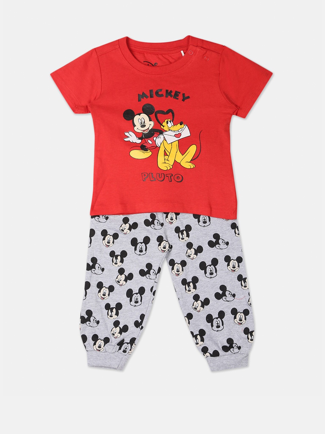 

Colt Boys Red & Grey Mickey Mouse Printed T-shirt with Joggers