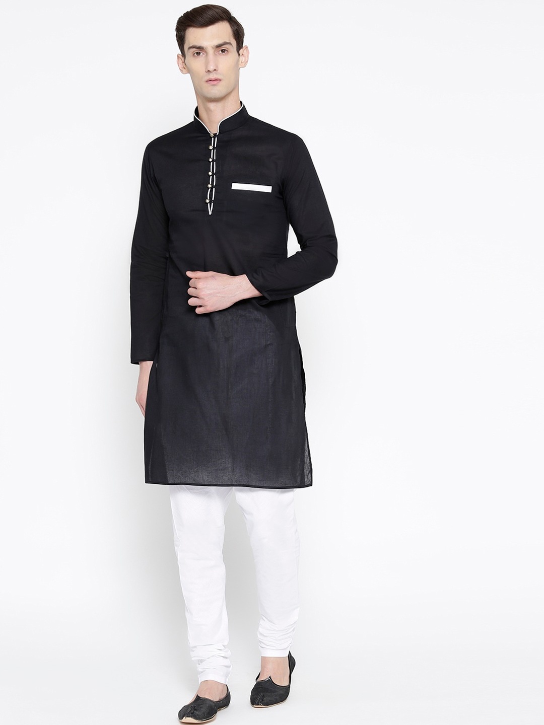SG LEMAN Men Black Solid Kurta Sets for Man