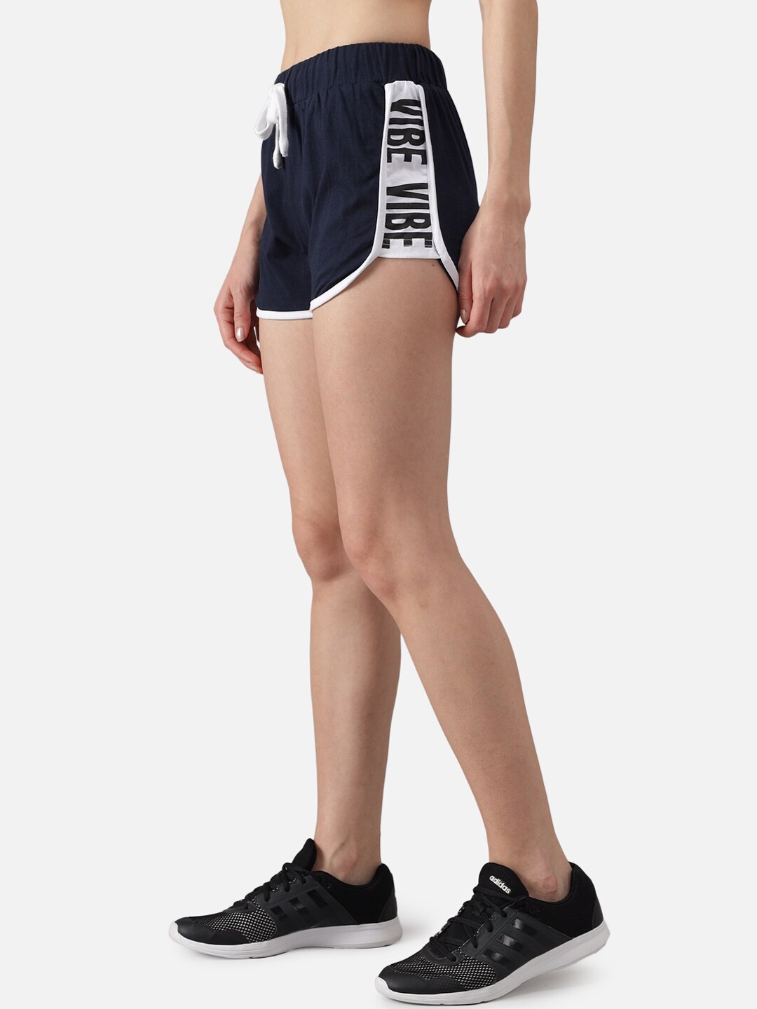 

The Dry State Women Navy Blue Solid Loose Fit Sports Shorts
