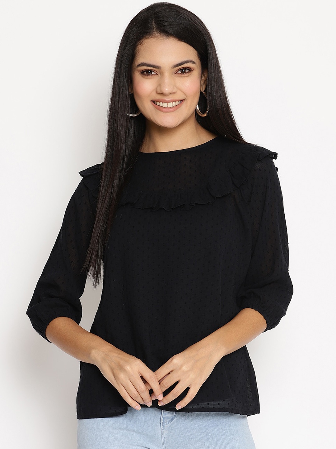 

HOUSE OF KKARMA Black Crepe Regular Top