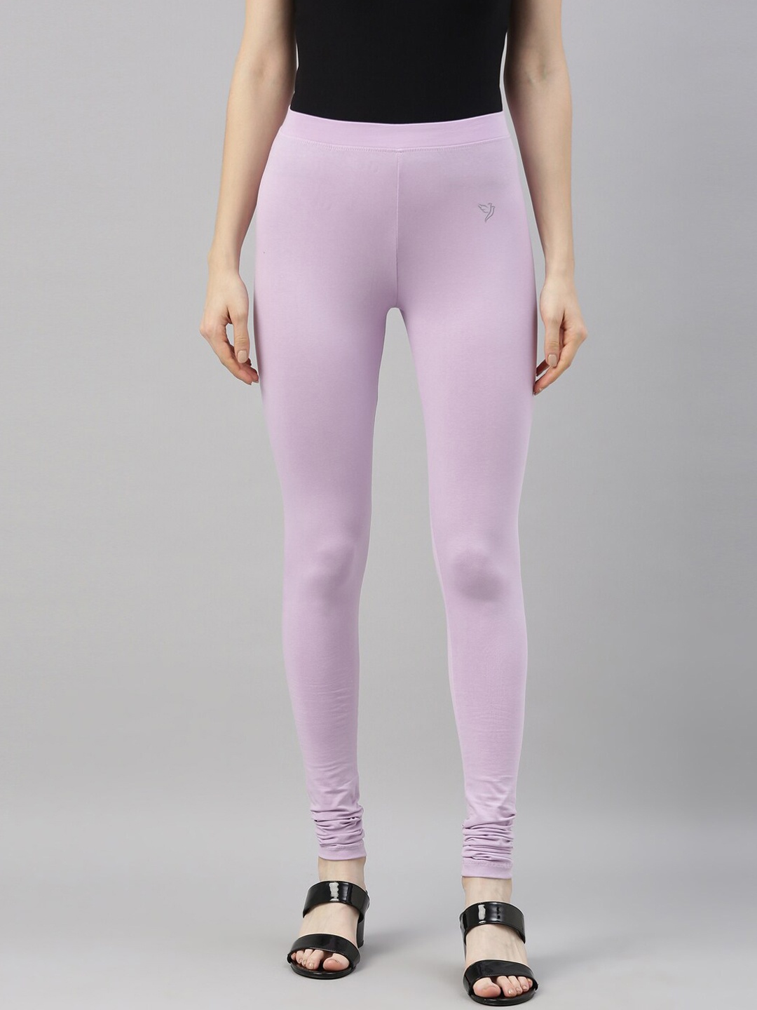

TWIN BIRDS Women Lavender Solid Churidar-Length Leggings