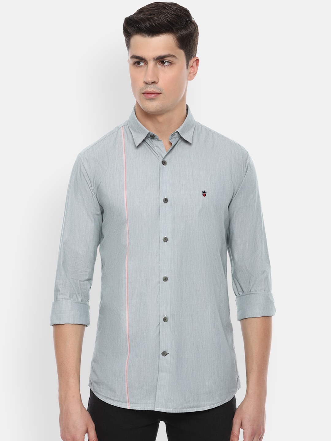 

Louis Philippe Sport Men Green Slim Fit Striped Casual Shirt