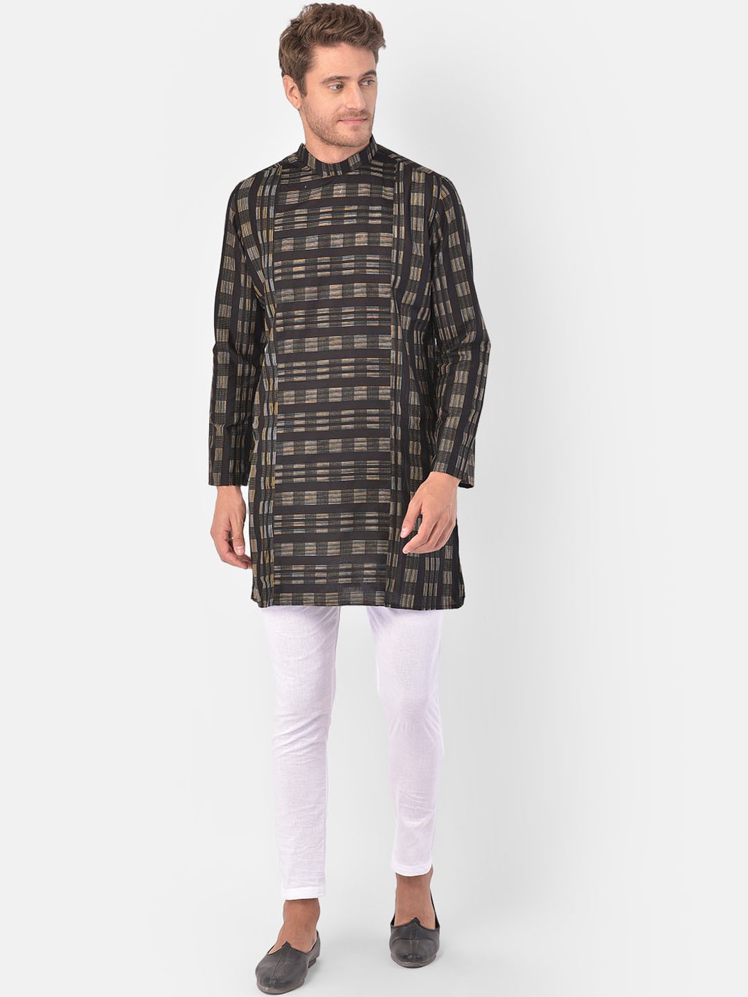 

LAMAAYA Men Black Kurta and Churidar Set