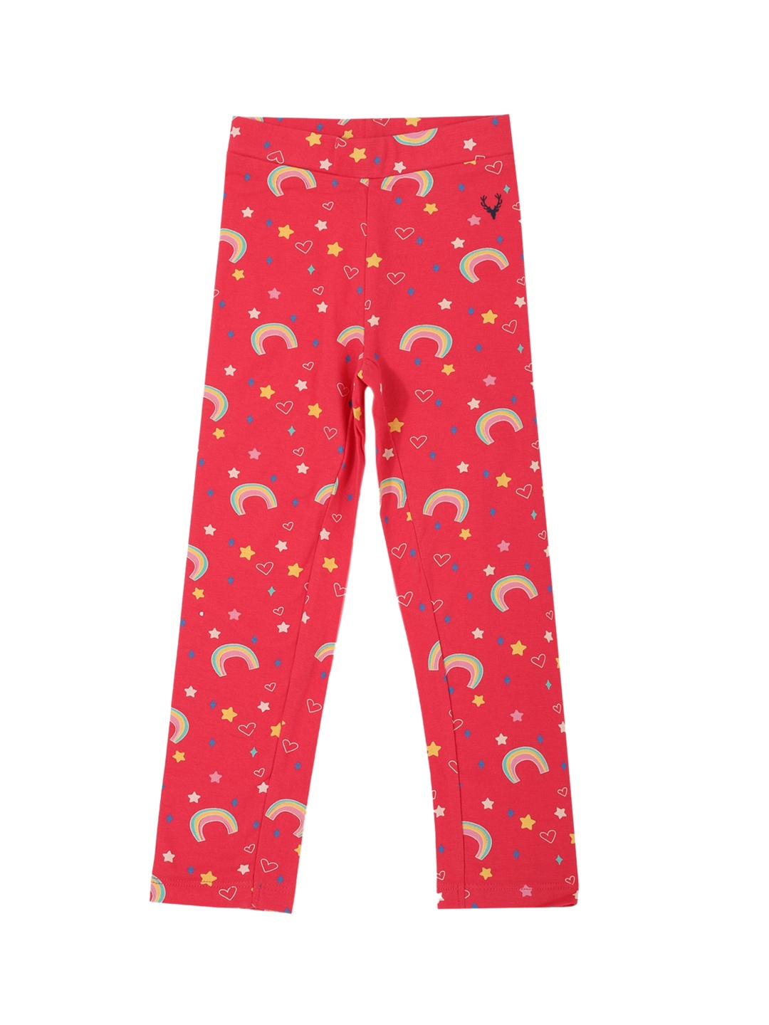 

Allen Solly Junior Girls Red & Yellow Printed Ankle-Length Leggings